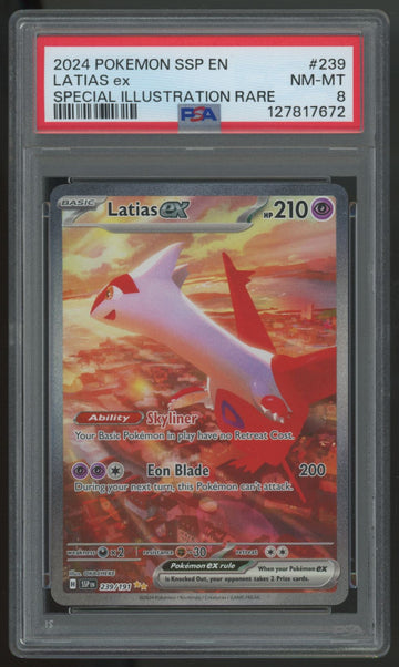 2024 Pokemon Latias ex Surging Sparks Special Illustration Rare #239 PSA 8