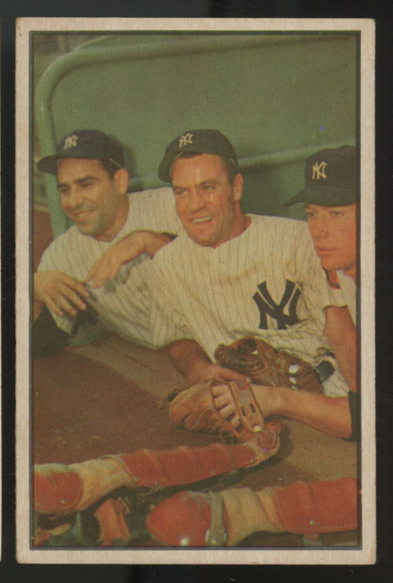 1953 Bowman Color Bauer/Berra/Mantle #44 VG+ MK