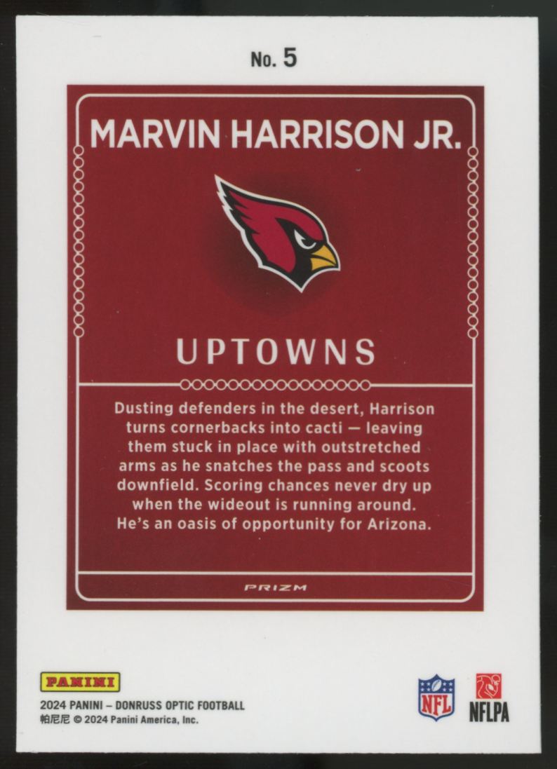 2024 Donruss Optic Marvin Harrison Jr. RC Uptowns SSP #5 "A"