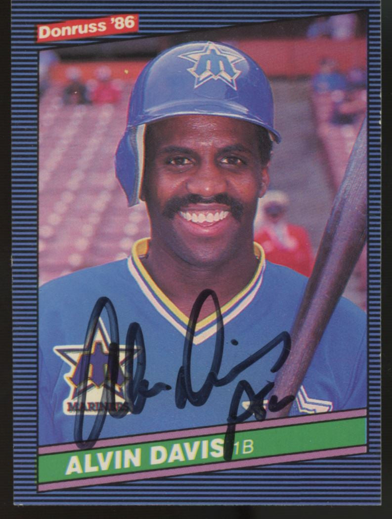 1986 Donruss Alvin Davis #69 Signed Auto JSA