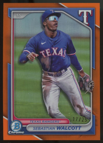2024 Bowman Chrome Sebastian Walcott Orange Refractor /25 #BDC-112