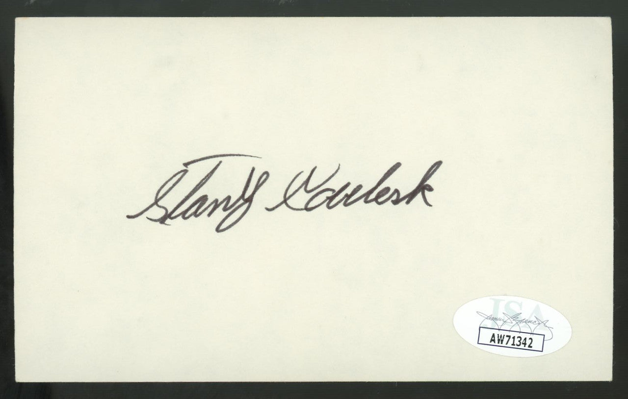 Stan Coveleski Signed Autographed Index Card JSA AW71342
