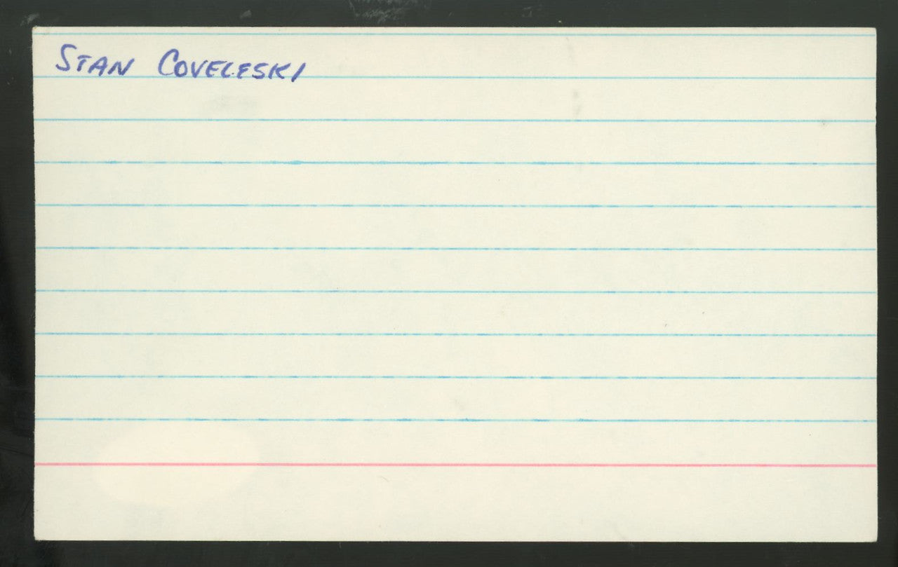 Stan Coveleski Signed Autographed Index Card JSA AW71342
