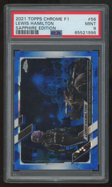 2021 Topps Chrome F1 Lewis Hamilton Sapphire Edition #56 PSA 9