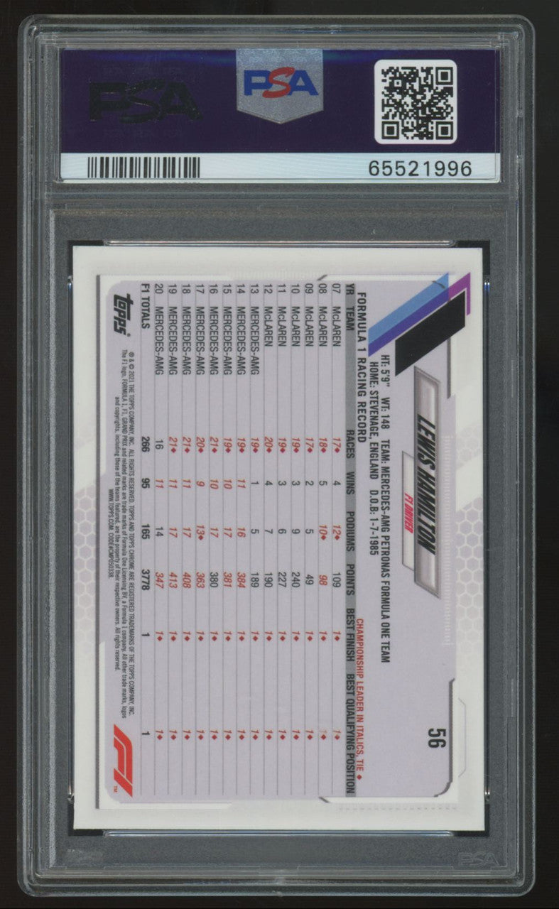 2021 Topps Chrome F1 Lewis Hamilton Sapphire Edition #56 PSA 9