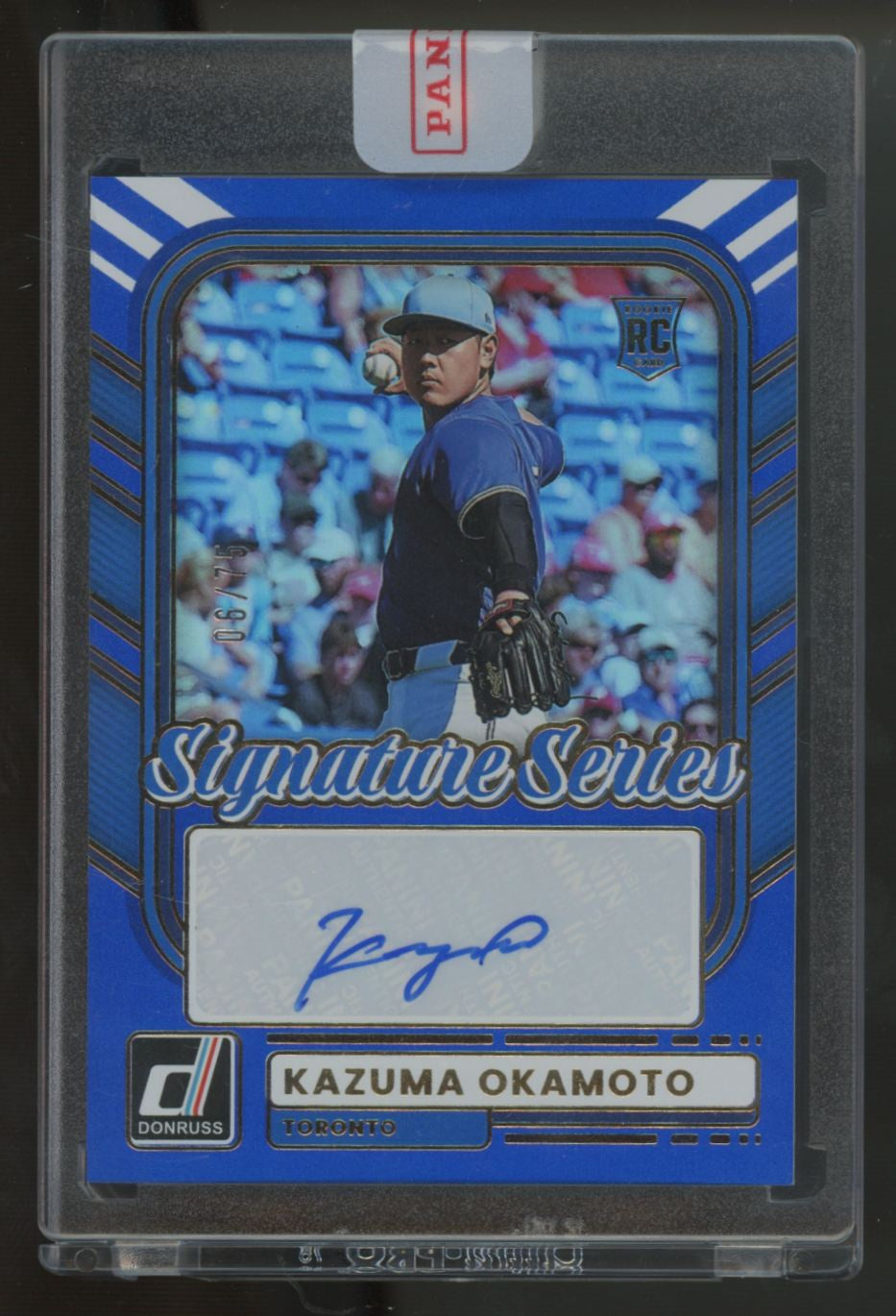 2026 Panini Donruss Kazuma Okamoto RC Signature Series Blue Auto /75 #SS-KO