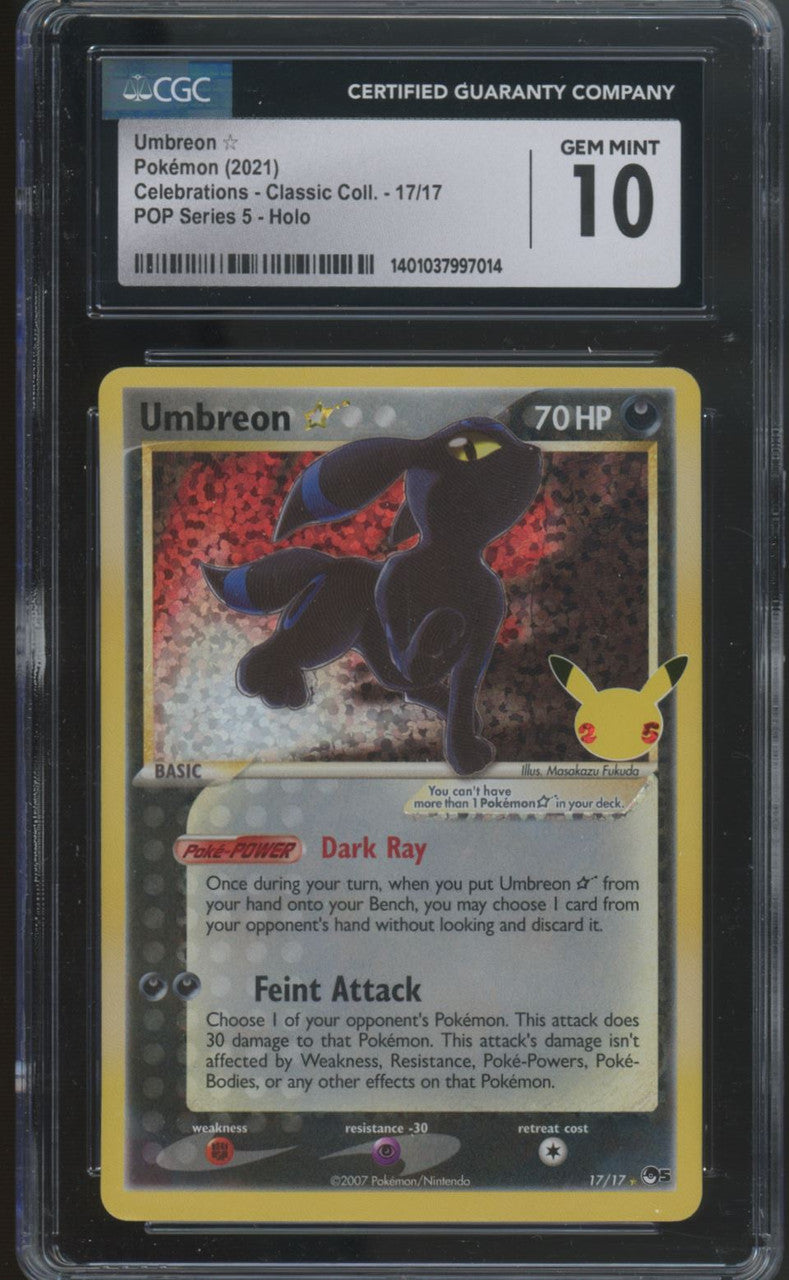 2021 Pokemon Umbreon Celebration Classic Collection #17 CGC 10 (B)