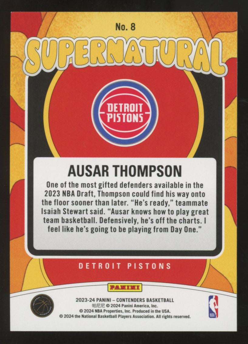 2023-24 Panini Contenders Ausar Thompson RC Cracked Ice Supernatural /25 #8