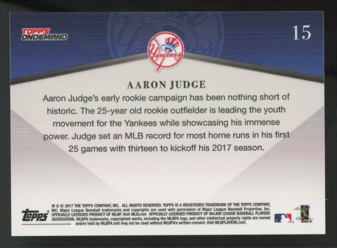 2017 Topps On Demand Aaron Judge RC Chasing 600 #15