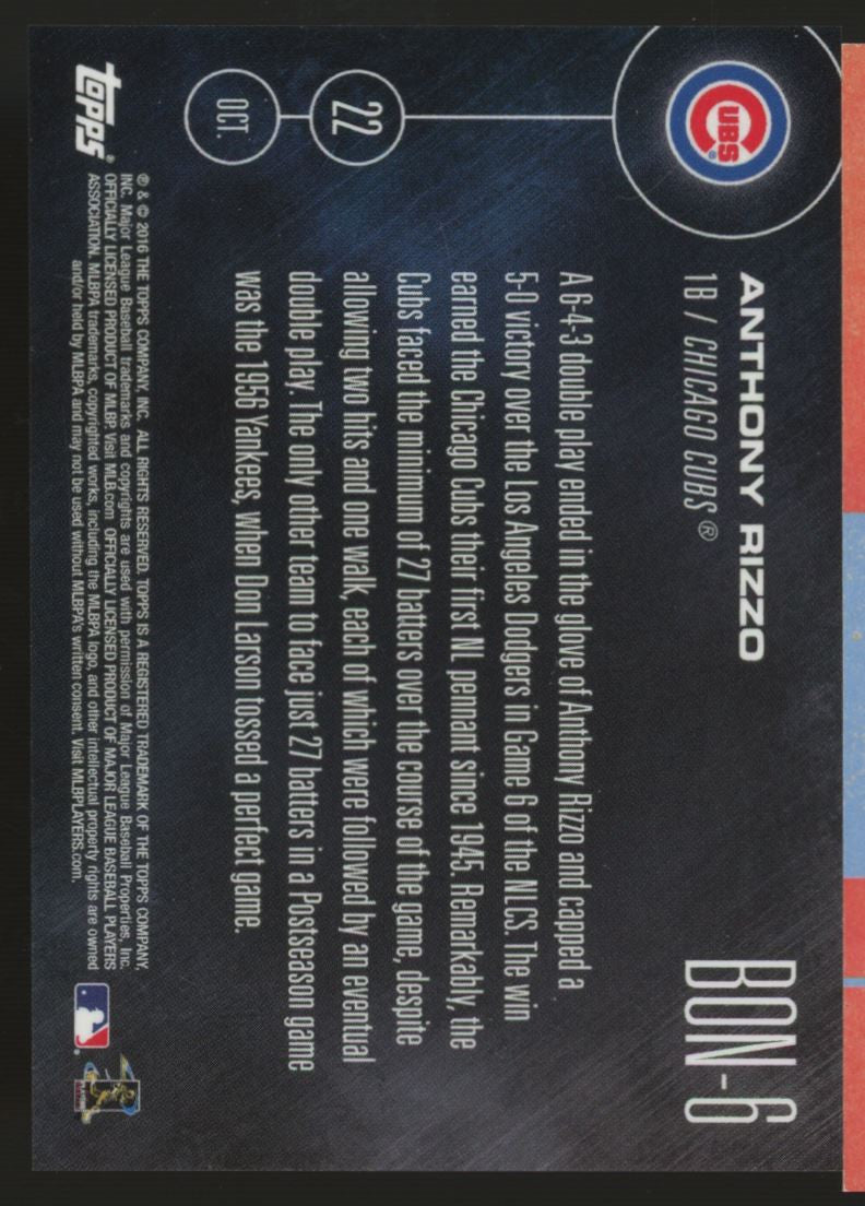 2016 Topps Now Anthony Rizzo NLCS Gold #BON-6