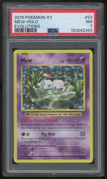 2016 Pokemon Mew Evolutions Holo #53 PSA 7