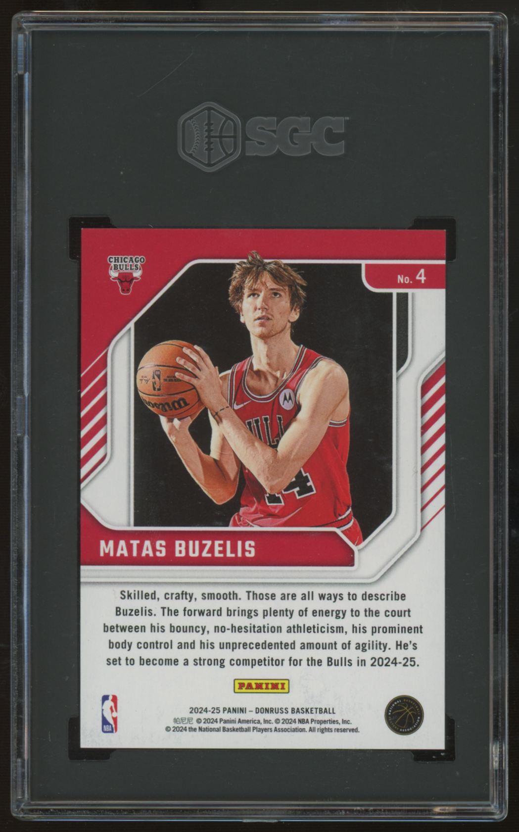2024-25 Donruss Matas Buzelis RC Franchise Features Blue Disco /75 #4 SGC 10