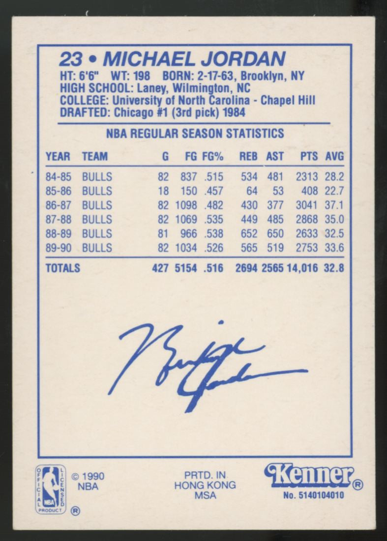 1990-91 Kenner Starting Lineup Michael Jordan '90 Edition VG/EX-EX