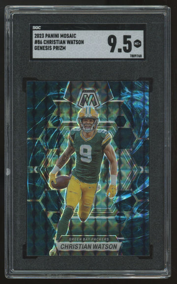 2023 Panini Mosaic Christian Watson Genesis Prizm SSP #86 SGC 9.5