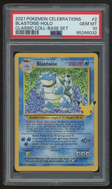 2021 Pokemon Blastoise Classic Collection Holo #2 PSA 10