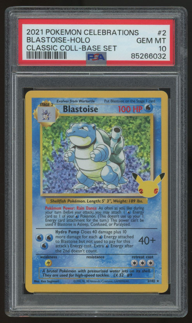 2021 Pokemon Blastoise Classic Collection Holo #2 PSA 10
