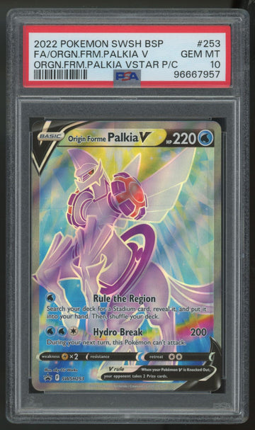 2022 Pokemon Origin Forme Palkia V Promo #253 PSA 10