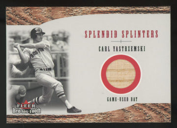 2001 Fleer Red Sox 100th Carl Yastrzemski Splendid Splinters Bat Relic