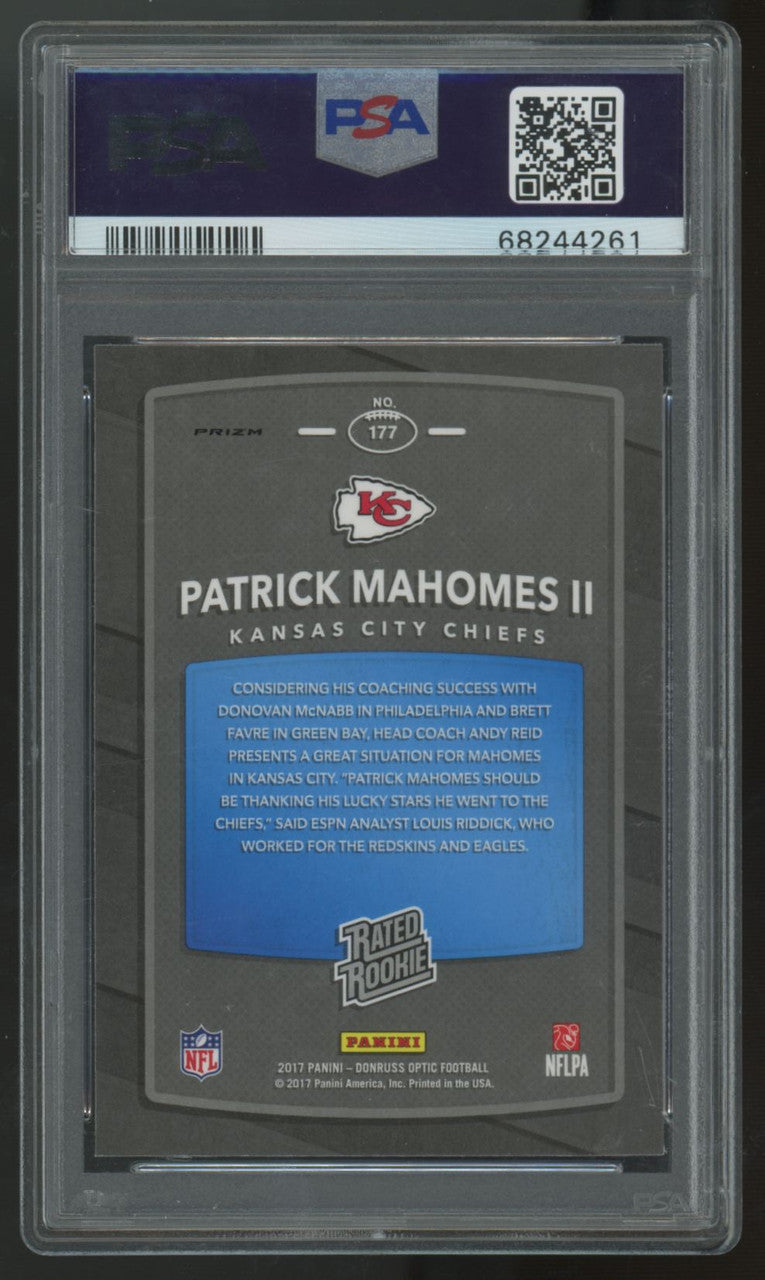 2017 Panini Donruss Optic Patrick Mahomes II RC Rated Rookie Holo #177 PSA 9