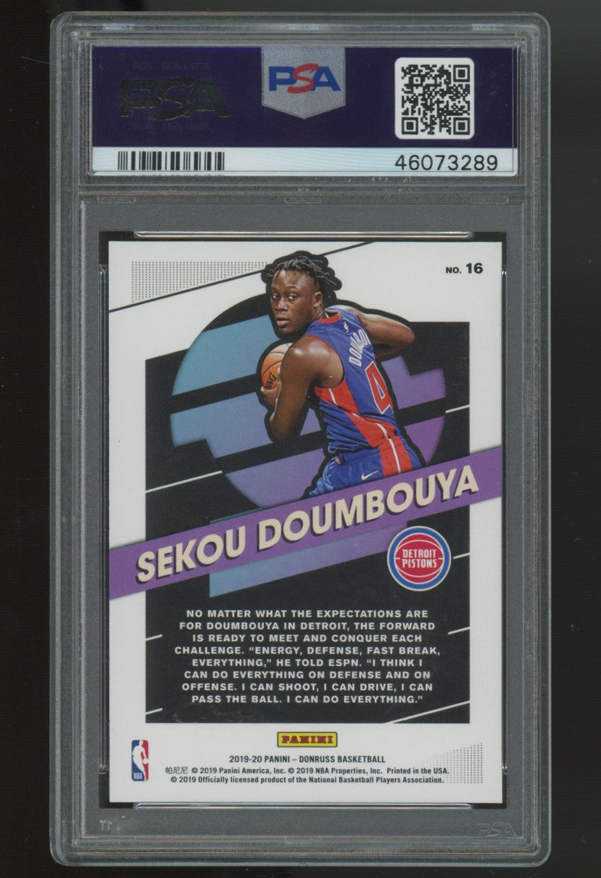 2019/20 Donruss Sekou Doumbouya RC Great X-Pectations Yellow Laser /75 PSA 10