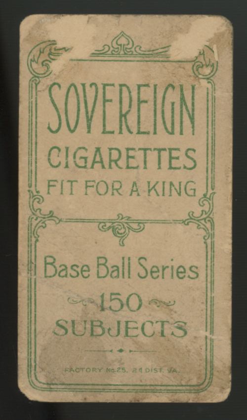 1909-11 T206 150 Eddie Cicotte (Black Sox) Sovereign Back Poor