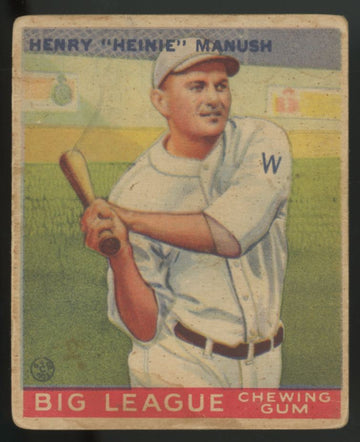 1933 Goudey Henry "Heinie" Manush #47 G/VG