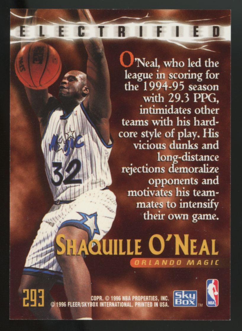1995-96 Skybox Premium Shaquille O'Neal Electrified #293 NM "O"