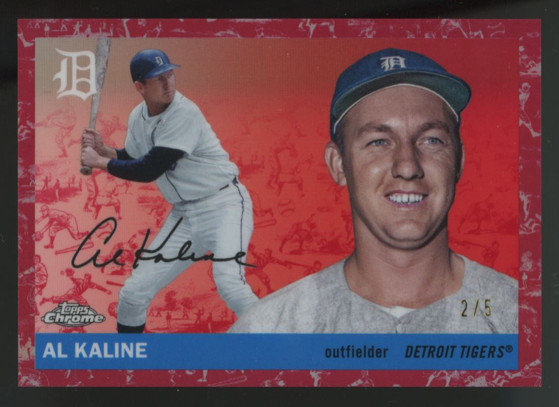 2025 Topps Chrome Platinum Al Kaline Toile Cream/Red Refractor /5 #487