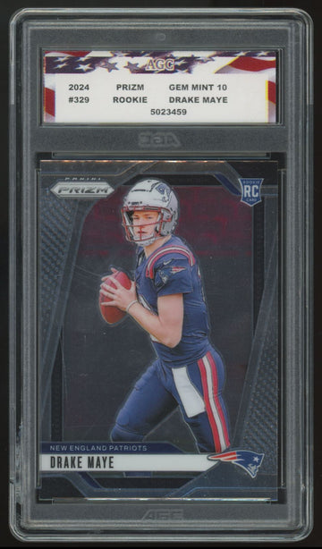 2024 Panini Prizm Drake Maye RC #329 AGC 10 *459