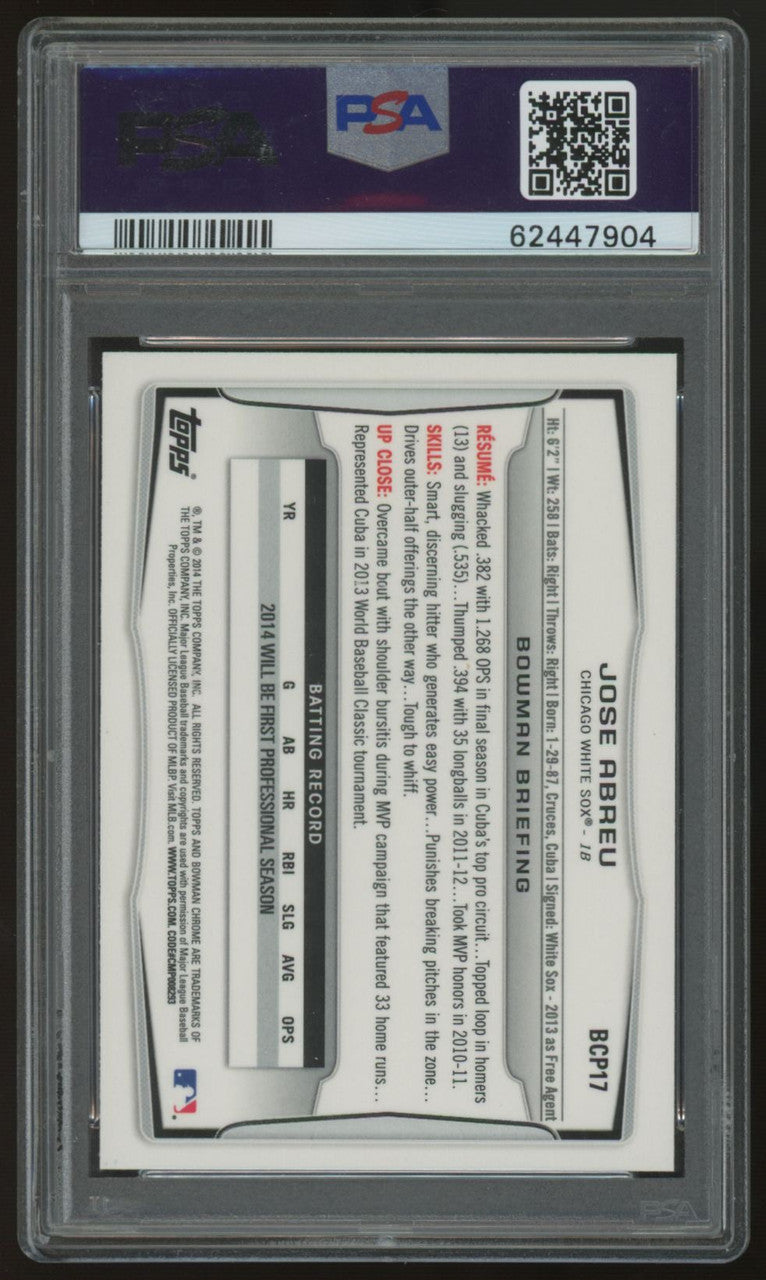 2014 Bowman Chrome Jose Abreu 1st #BCP-17 PSA 10