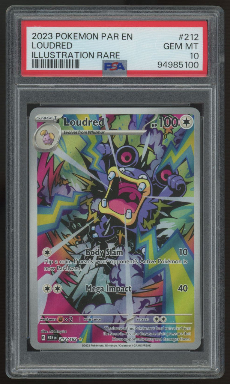 2023 Pokemon Loudred Paradox Rift Illustration Rare #212 PSA 10