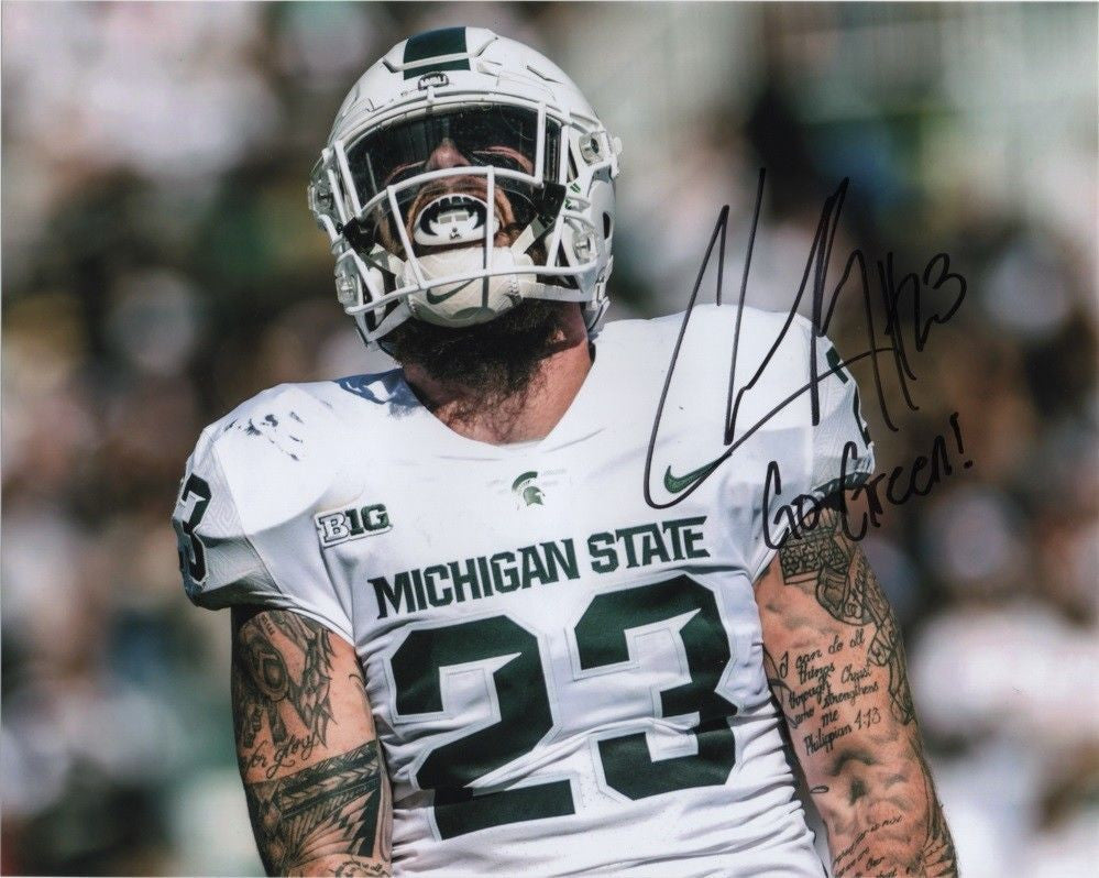 Chris Frey ~ Michigan State Spartans OLB Signed 8x10 Photograph ~ #23 Go Green!