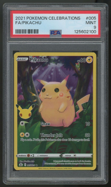 2021 Pokemon Pikachu Celebrations Full Art #005 PSA 9 (G)