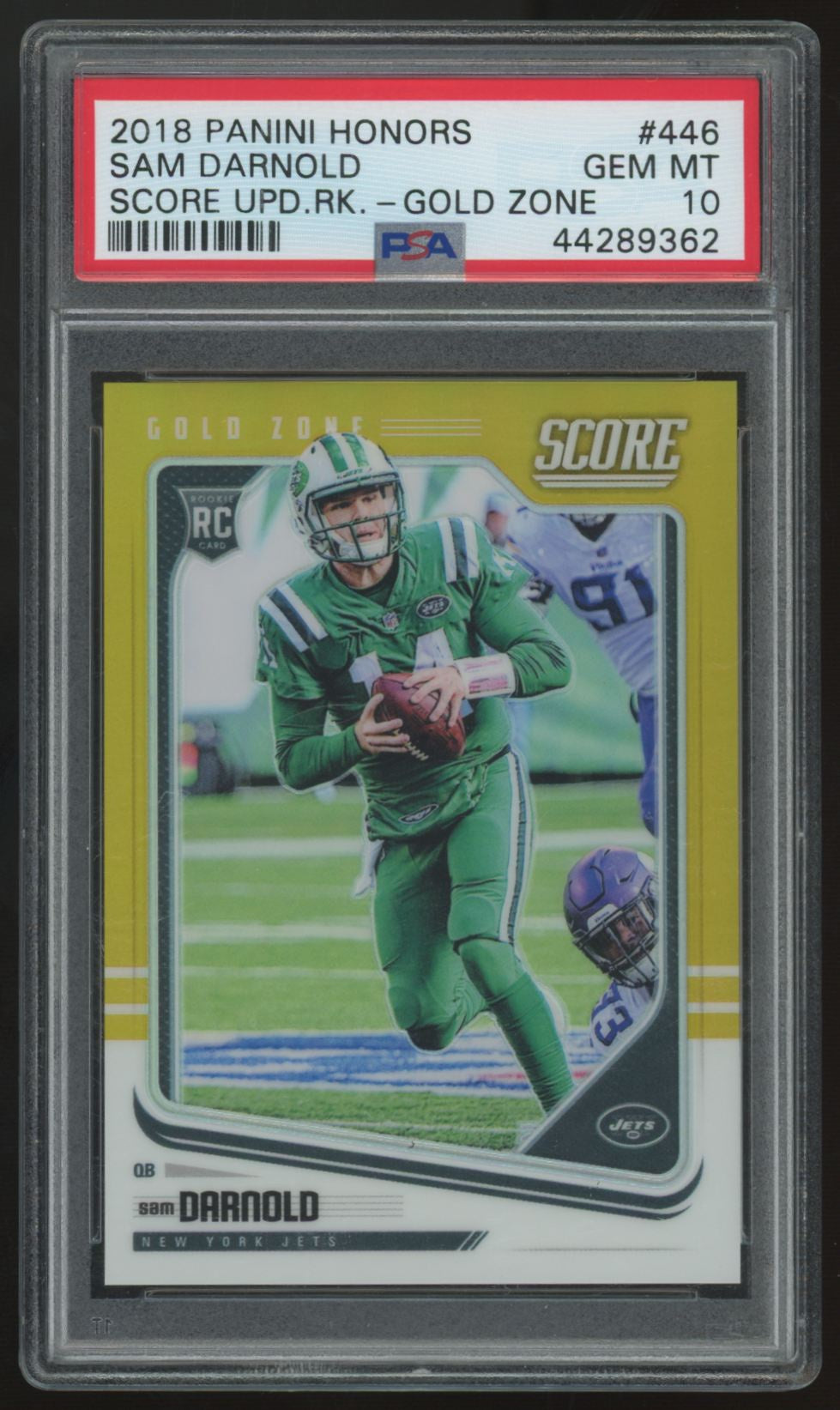 2018 Panini Honors Sam Darnold RC Score Gold Zone /50 #446 PSA 10