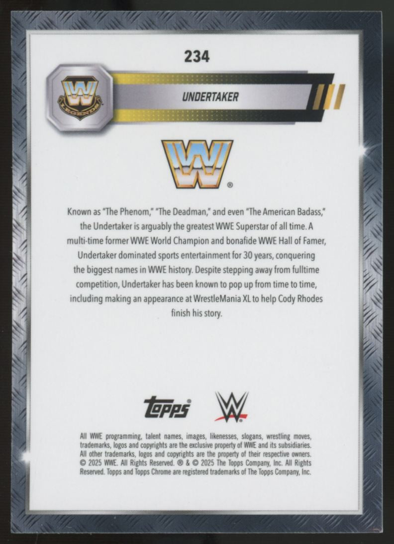 2025 Topps Chrome WWE Undertaker Image Variation SSP #234
