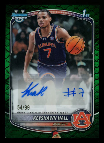 2025-26 Bowman Chrome Keyshawn Hall 1st Prospect Reptilian Green Auto /99