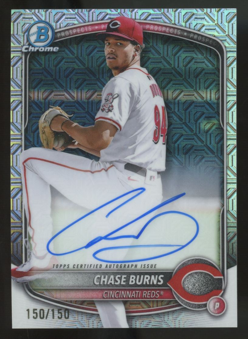 2025 Bowman Chase Burns Prospect Chrome HTA Choice Refractor Auto /150 #CPA-CB