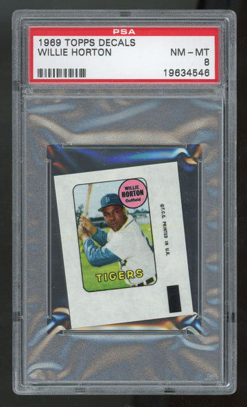 1969 Topps Decals Willie Horton PSA 8