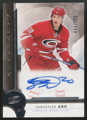 2016/17 UD Artifacts Sebastian Aho RC Auto /135 #XII