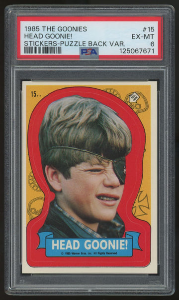 1985 The Goonies Head Goonie! Stickers-Puzzle Back #15 PSA 6