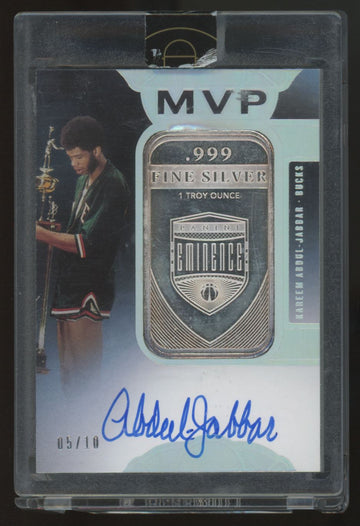 2019-20 Panini Eminence Kareem Abdul-Jabbar MVP 1 Troy Ounce Silver Auto /10