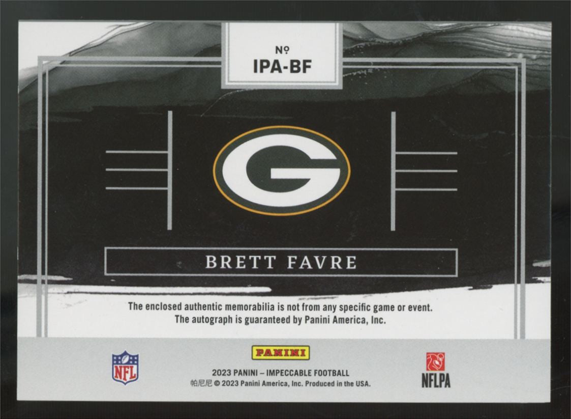 2023 Panini Impeccable Brett Favre Immense Patch Auto /35 #IPA-BF