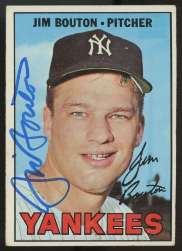 1967 Topps Jim Bouton #393 Signed Autographed Card JSA