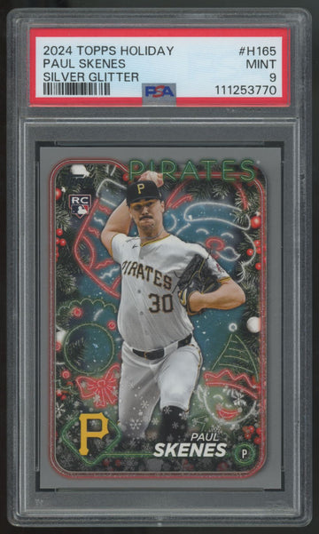 2024 Topps Holiday Paul Skenes RC Silver Glitter #H165 PSA 9