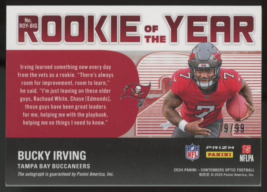 2024 Contenders Optic Bucky Irving Rookie of The Year RC Auto Silver /99 ROY-BIG