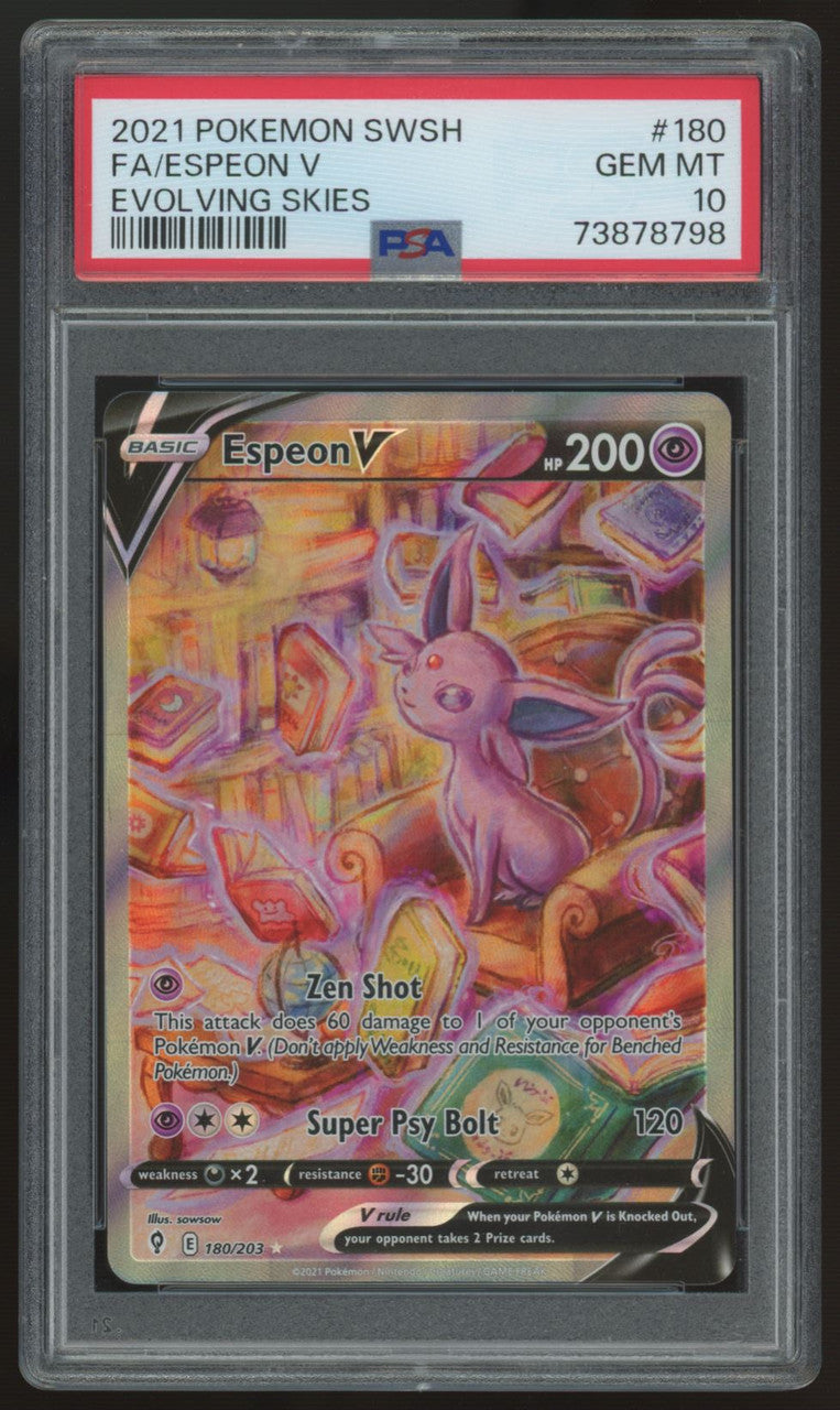 2021 Pokemon Espeon V Evolving Skies Full Art #180 PSA 10