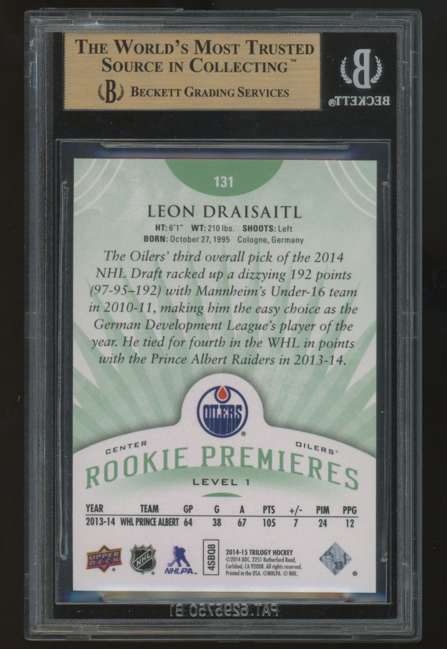 2014-15 UD Trilogy Leon Draisaitl RC Premieres Radiant Green /199 #131 BGS 9.5