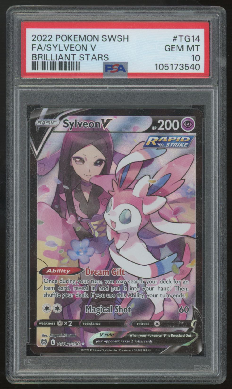 2022 Pokemon Sylveon V Brilliant Stars Full Art #TG14 PSA 10 (B)