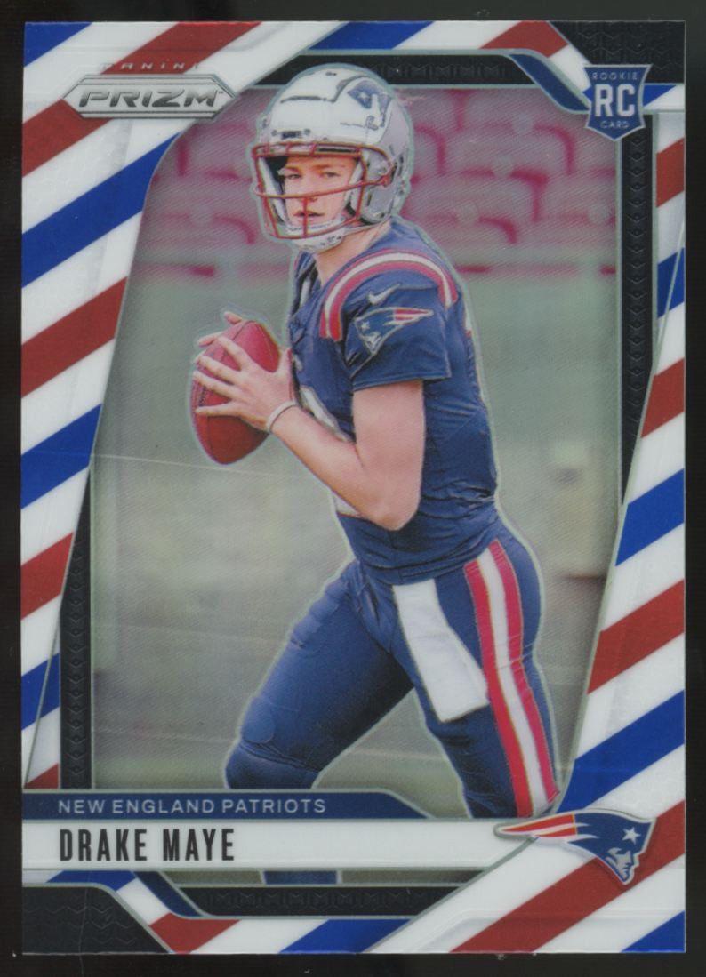 2024 Panini Prizm Drake Maye RC Red, White & Blue #329