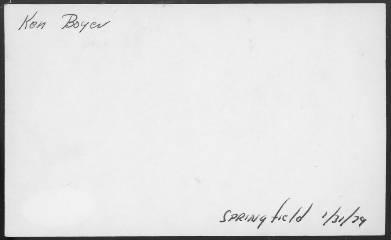 Ken Boyer Signed Autographed Index Card JSA AW71339